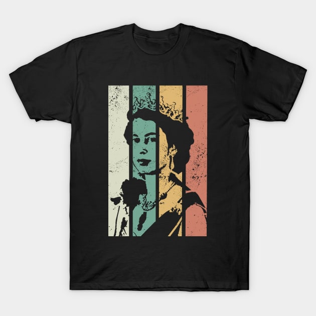 Queen Elizabeth - retro colors T-Shirt by valentinahramov